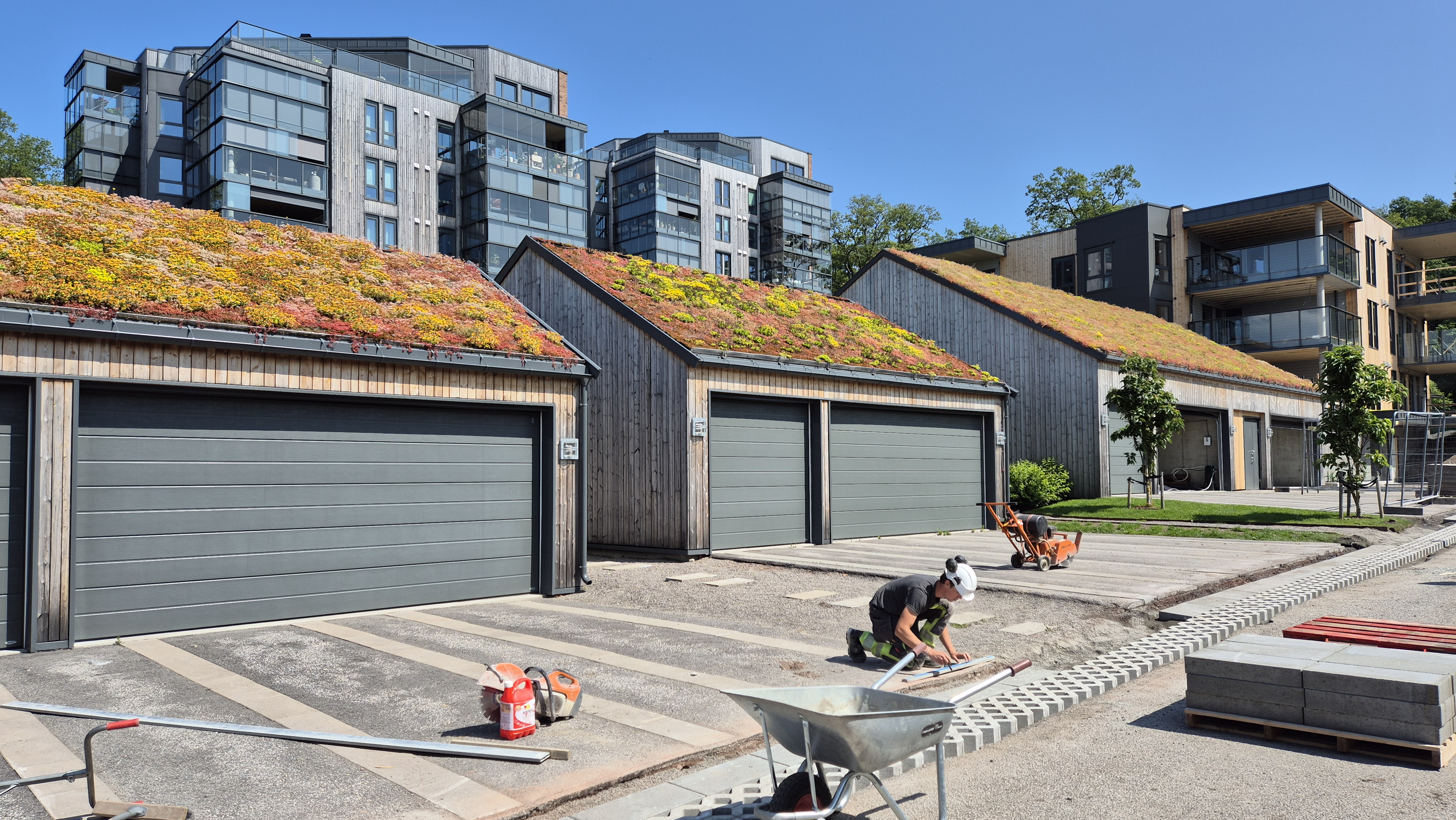Steinlegging på Kjelleparken